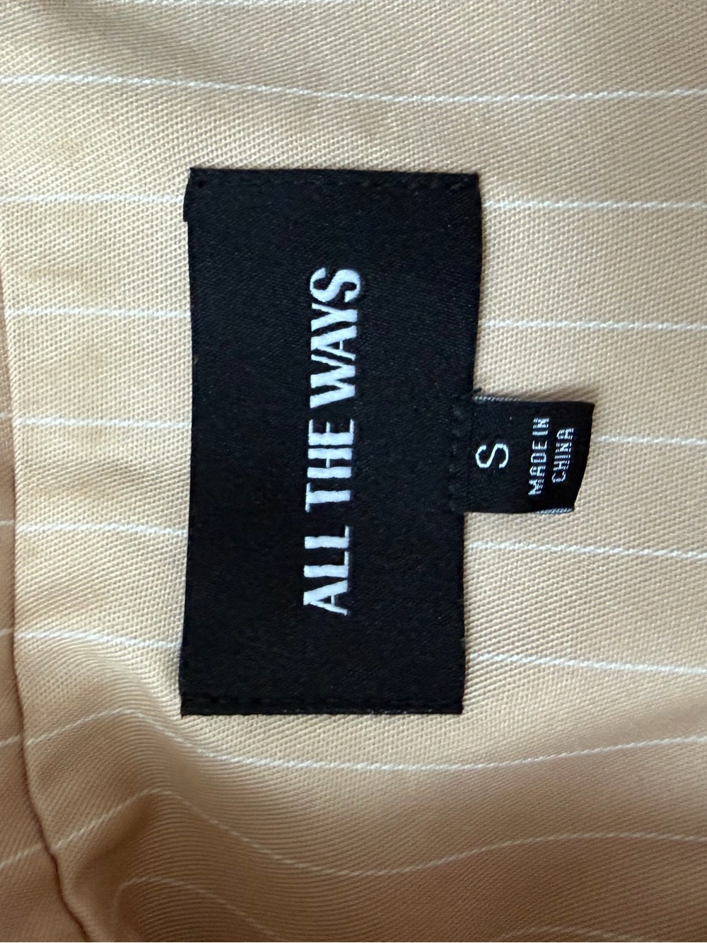 Revolve Beige Pinstripe Sleeveless Blazer and Skirt Set - Picture 5 of 5